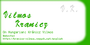 vilmos kranicz business card