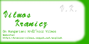 vilmos kranicz business card